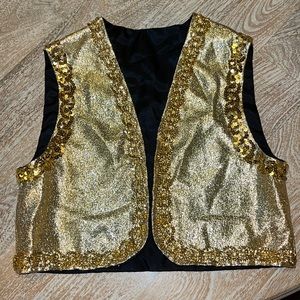 Vintage lame gold sequin vest